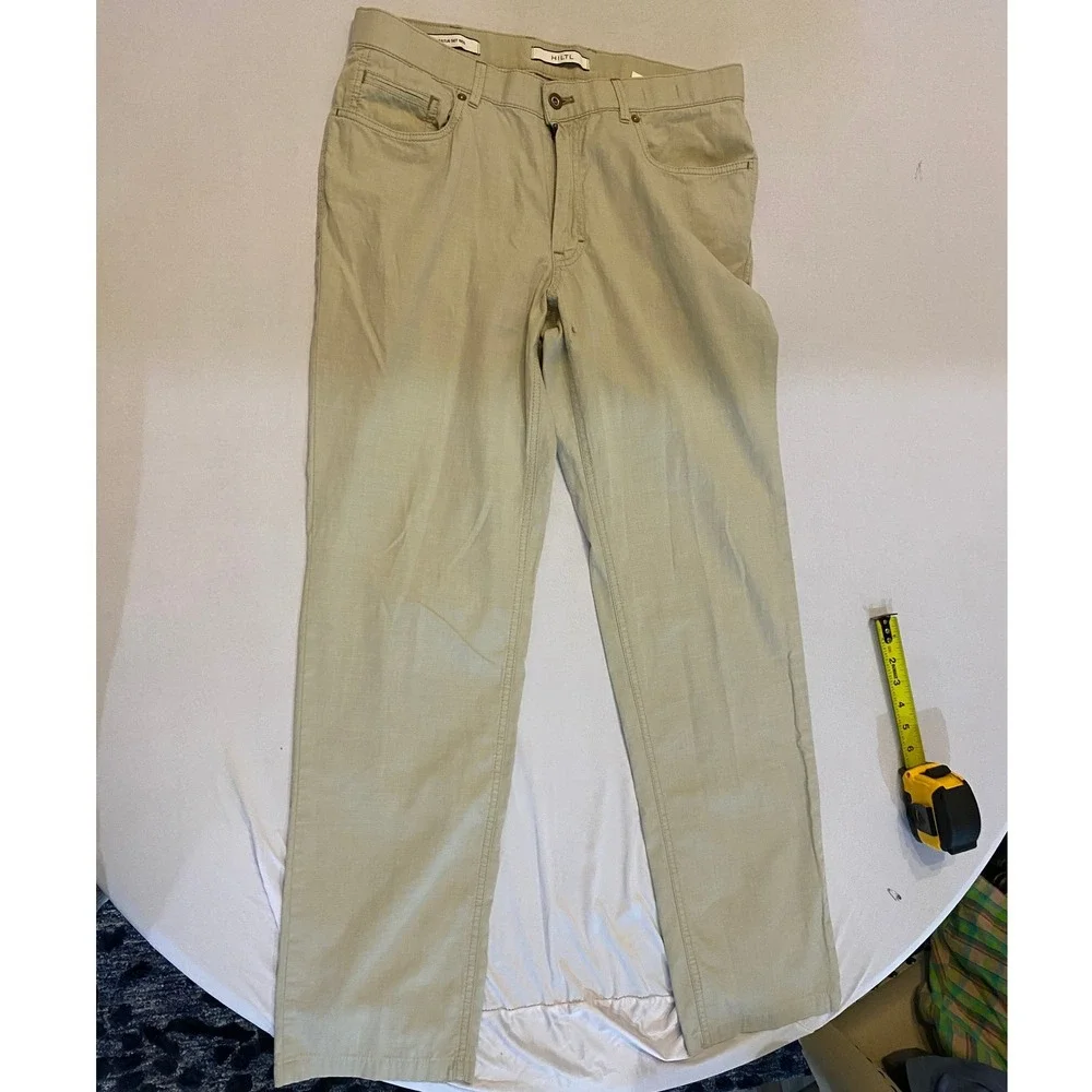 Hiltl Casual Pants Chinos‎ Straight Leg Khaki Beige Mens Size 36x31 |G1